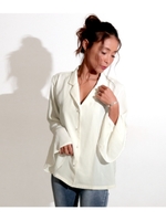 【Alluge】ダブルジョーゼットレトロシャツ/オフホワイト(002)