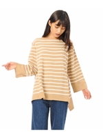 ボーダーニットＴＯＰ/BEIGE