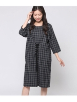 レースアップ ビスチェチェックOP/ブラック(027)