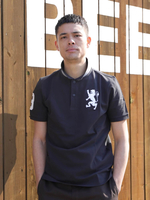 ライクラ素材【ストレッチ抜群】3Dライオン刺繍ポロシャツ