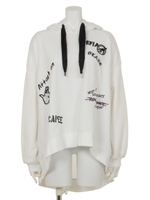 NOISY FIGHTフレアパーカートップス/ホワイト