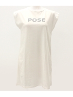 【Sandie anap】POSEロゴＴシャツチュニック/ホワイト(001)