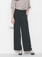 steady.3月号掲載/ウエスト切替ワイドパンツ/ブラック