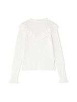 《EDIT COLOGNE》レーシーネックニット/ホワイト(030)