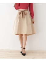 【WEB限定サイズ(SS・LL)あり】バイカラーリボンスカート/ベージュ(052)