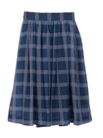 【スカート】透けチェックスカート/オフホワイト