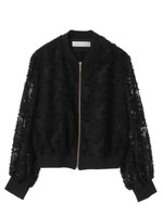 【ブルゾン 】透けジャカードブルゾン/ブラック