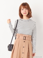 Kリブハーフネック メロー トップス/グリーン