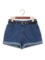 ベルト 付き ショーパン/デニム/ライトブルー