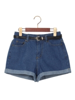 ベルト 付き ショーパン/デニム/ライトブルー