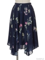 オリジナルフラワーガーデン柄スカート/紺