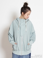 シャンペトルブーケ刺しゅうウィンドーブレーカー/ブルー