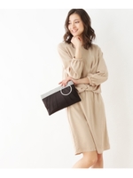 セットアップ風 ドレープワンピース/ライトベージュ(051)