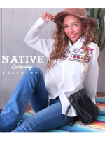 【anap mimpi】ネイティブ刺繍シャツ/ホワイト(001)