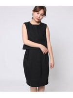 ノースリレイヤードワンピ/ブラック(027)