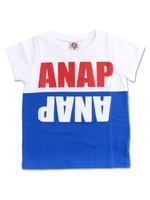 【ANAP KIDS】バイカラー切り替えTシャツ/ホワイト(001)