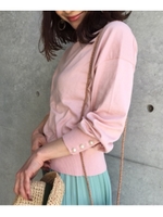 パールボタンシルコットニット/ピンク系(070)