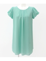 【ANAP】パール付パフスリシフォンワンピース/ミント(041)