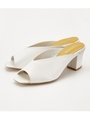 ラウンドカットLOW HEELサンダル/WHT
