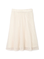 幾何ラッセルレースフレアスカート/ベージュ(040)