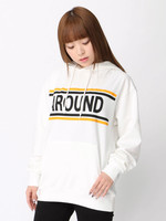 WEGO/ラインワイドロゴプリントパーカー