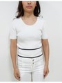 2ラインショートニットトップス/WHT