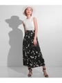 ITALY モノトーンフラワープリントプリーツス/ブラック(027)