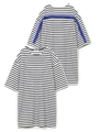 STRIPED RUFFLE DRESS/ホワイト