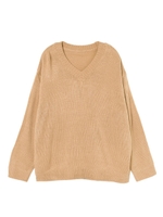 Vネックニット/ベージュ
