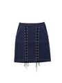 laceup denim miniskirt/indigo
