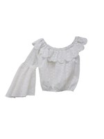 oneshoulder cottonlace blouse/white