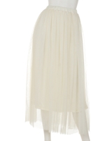 【Marie Hill】ソフトチュールロングスカート/ホワイト