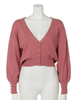 【an another angelus】ボリュームスリーブVネックカーディガン/PINK