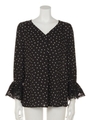 【ドラマ着用】袖口ボリュームブラウス(ドット)/ドット