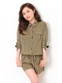 【先行予約】リラックスシャツオールインワン/KHAKI