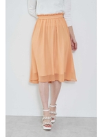 ◆リンクルシフォンギャザースカート/オレンジ(150)