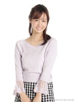 ２ｗａｙ袖フレアレースニットＰ／Ｏ/ピンク