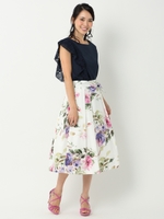 アシンメトリーレースカット/ネイビー