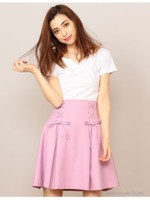 オリジナルチェックレースアップスカート/ベージュ