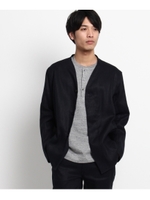 コットン×リネン カジュアルジャケット/ブルー系(094)