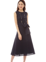 シアーチェックワンピース/ネイビー3(123)