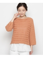 ストローヤーンニットプルオーバー/ライトオレンジ(066)