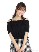 ネックリボン付きオフショルシャーリングＰＯ/クロ