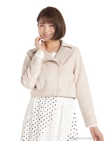 フェイクスウェードライダース/ベージュ