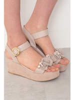 ブルームプラットフォームサンダル/ベージュ(040)