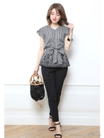 ベーシック細みパンツ/ブラック