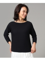 【洗える】ホールガーメント(R)ガーターコットンニット/ネイビー(093)