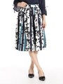 モノトーン花柄プリントスカート/ミドリ