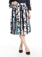 モノトーン花柄プリントスカート/ミドリ