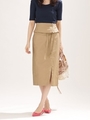ラップベルト風スカート/ベージュ